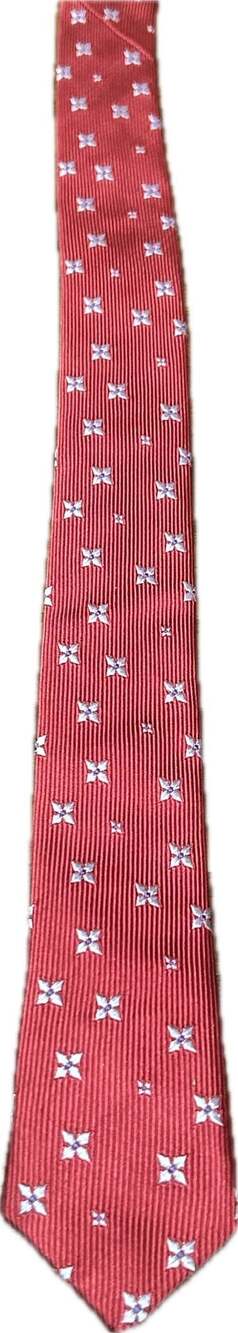 PINK Thomas Pink Men's Red Silk Tie w Blue Floral Motif luxury English country - Picture 5 of 10
